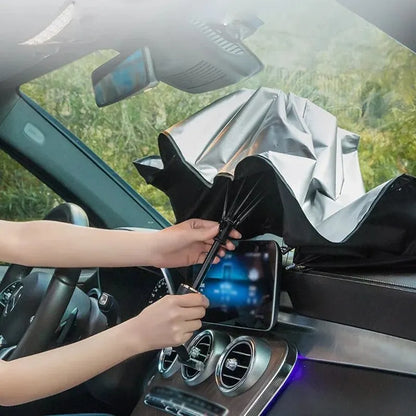 Stay Cool This Summer with Our Hilariously Effective Car Sunshade Umbrella - Your Windshield's Best Friend!